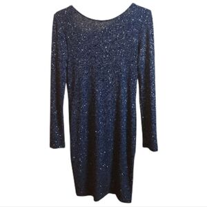 Issue New York Sparkling Navy Long Sleeve Dress